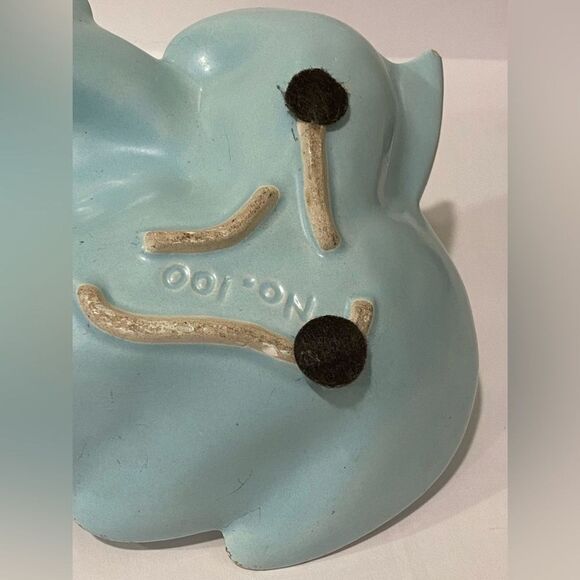 Vintage California Pottery Powder Blue Maple Leaf Nut / Candy Dish - Picture 5 of 6